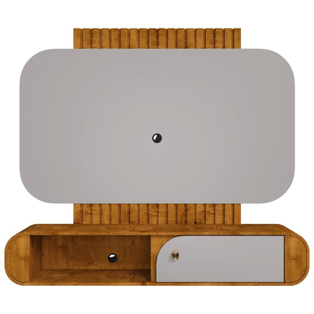 Miniatura Painel Para Tv 55 Pol Com Bancada Suspensa Maestri B02 Naturalle Off White - Lyam Decor