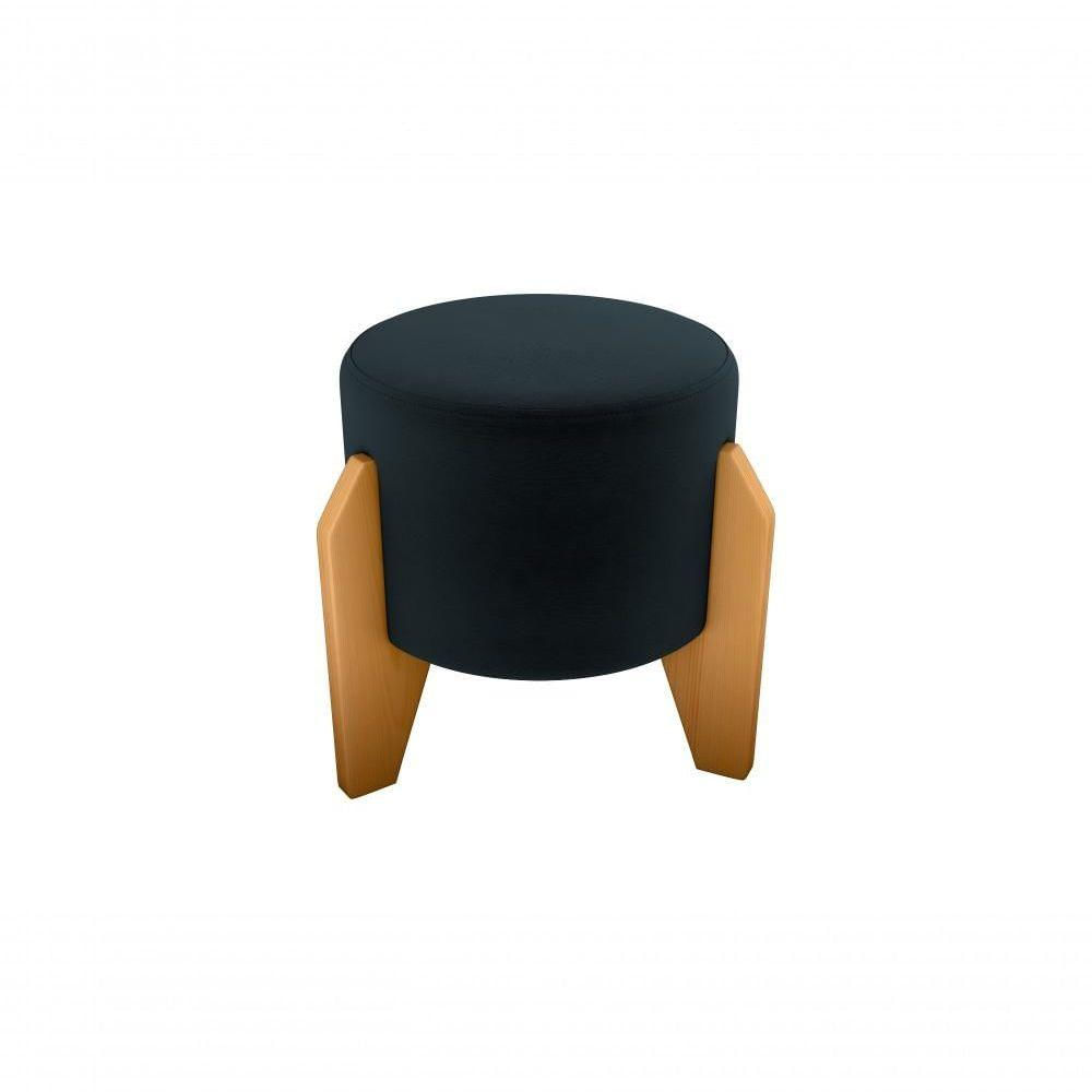 Miniatura Puff Decorativo Descanso Luxo Orginal Premium Veludo Preto Matrix