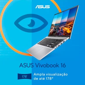 Notebook ASUS Vivobook 16 com processador Intel Core i7, 16GB RAM, 512GB SSD, Tela 16" LCD LED e Windows 11 - X1605VA-MB763W