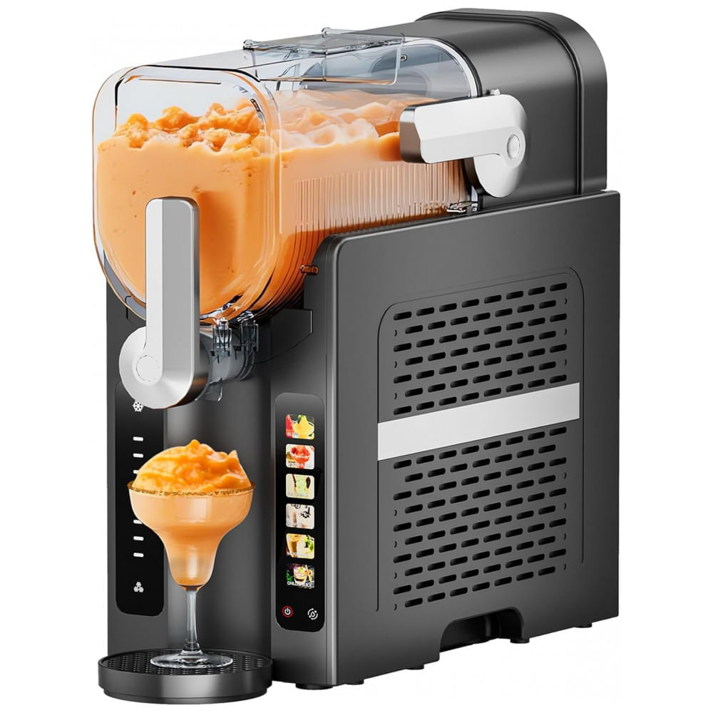 Miniatura Máquina de Frozen 1,6L DOMEM com Tela Sensível ao Toque - Faça Milkshakes, Margaritas Congeladas, Frapps, Sorvetes, Smoothies e Slush em Casa!