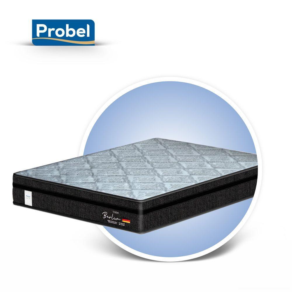 Miniatura Colchão Probel Berlim Pillow Euro Preto Casal 138x188x26cm