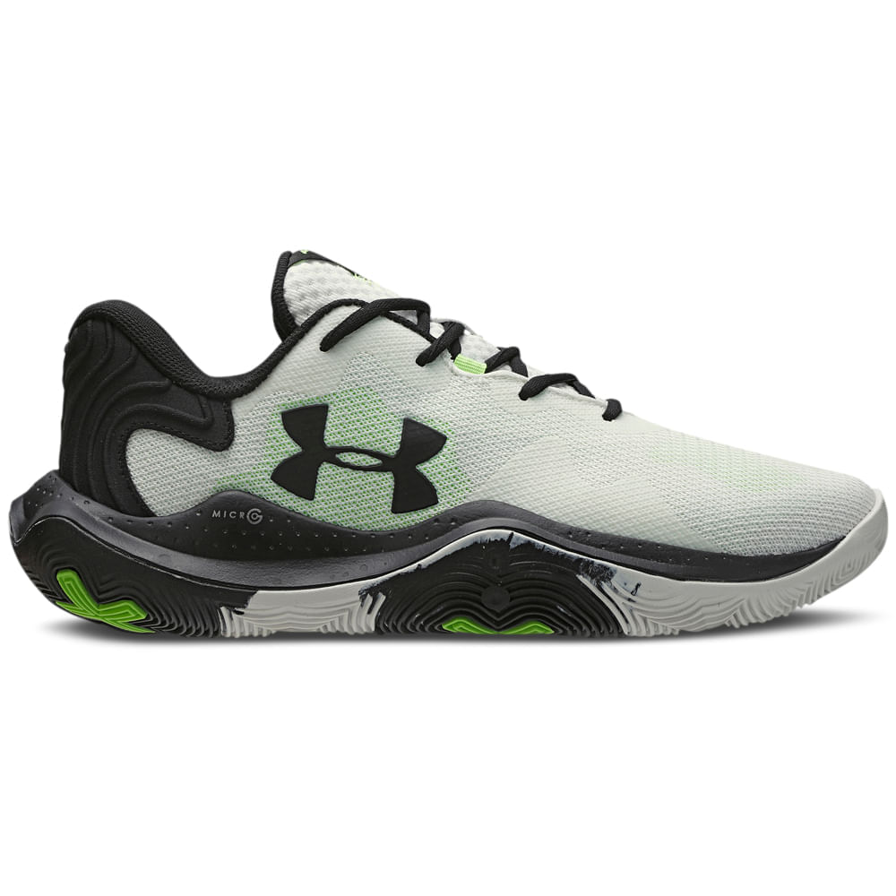Miniatura Tênis de Basquete Masculino Under Armour Buzzer Branco - 39