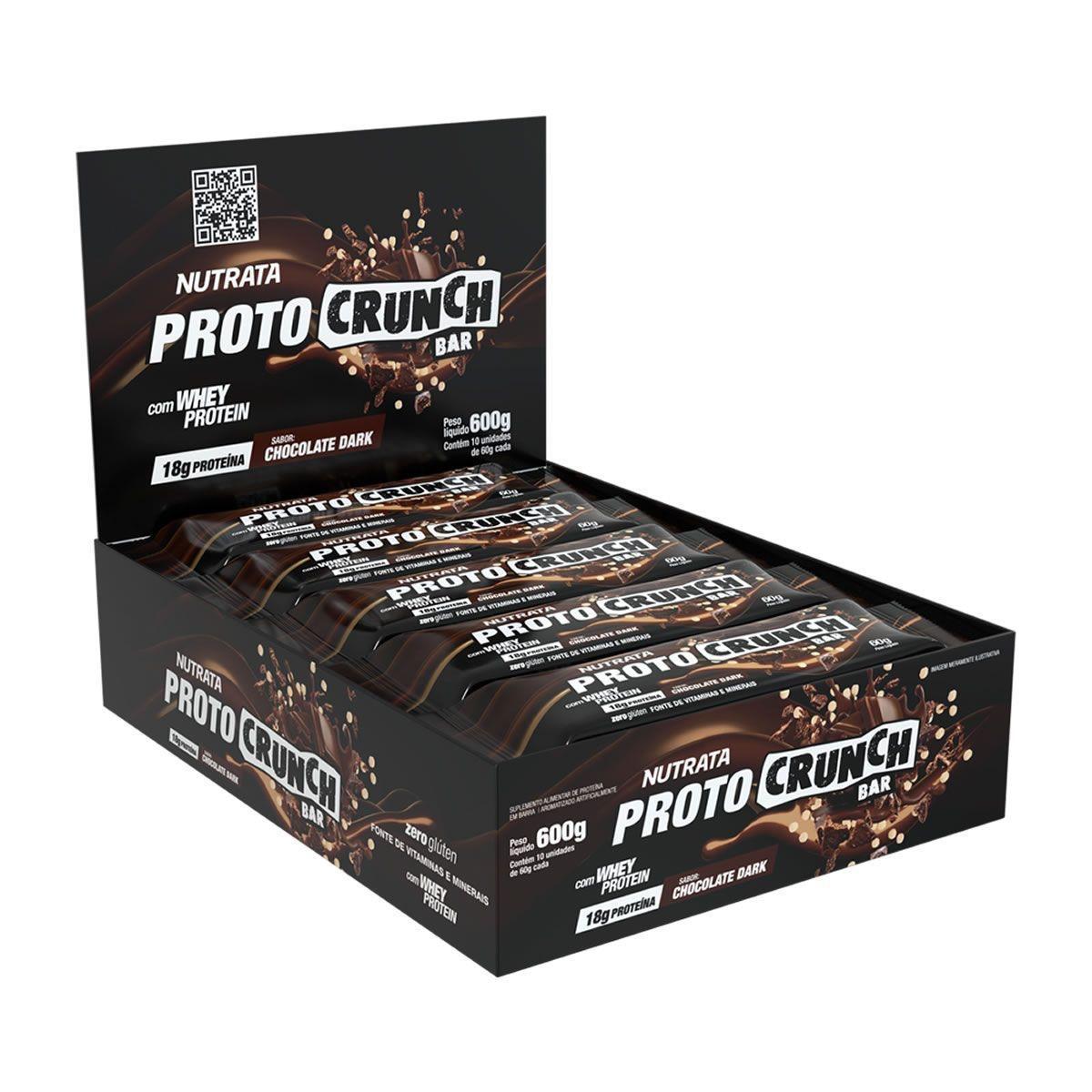 Miniatura Proto Crunch Chocolate Dark - Nutrata - Caixa Com 10 Un