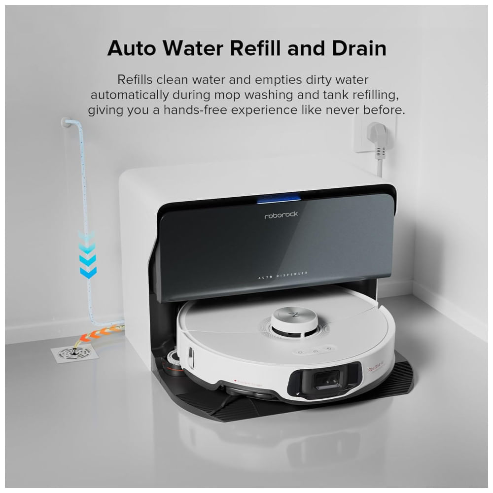 Miniatura Roborock S8 MaxV Ultra: Aspirador Robô e Esfregão com Abastecimento e Drenagem Automáticos, Design FlexiArm, Lavagem e Secagem Automáticas.