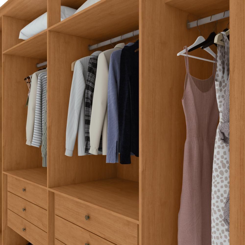 Guarda Roupa 6 Portas Easy Space Amendoa Clean/off White