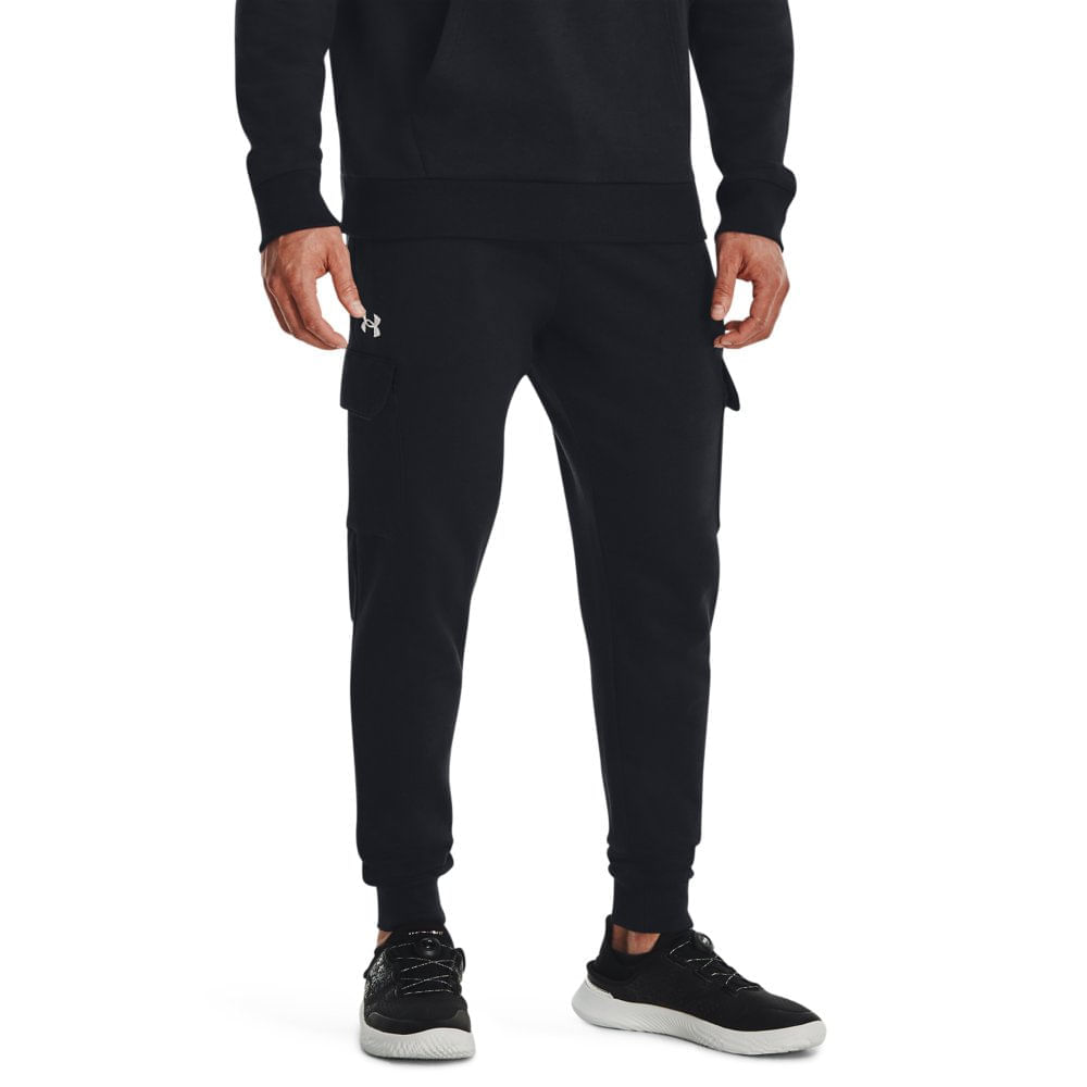 Miniatura Calça Masculina Under Armour Rival Fleece Cargo Preto - 2GG