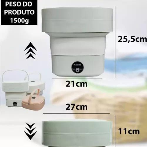 Mini Máquina Lavar 6,5L Dobrável Roupa Íntima Balde Portátil