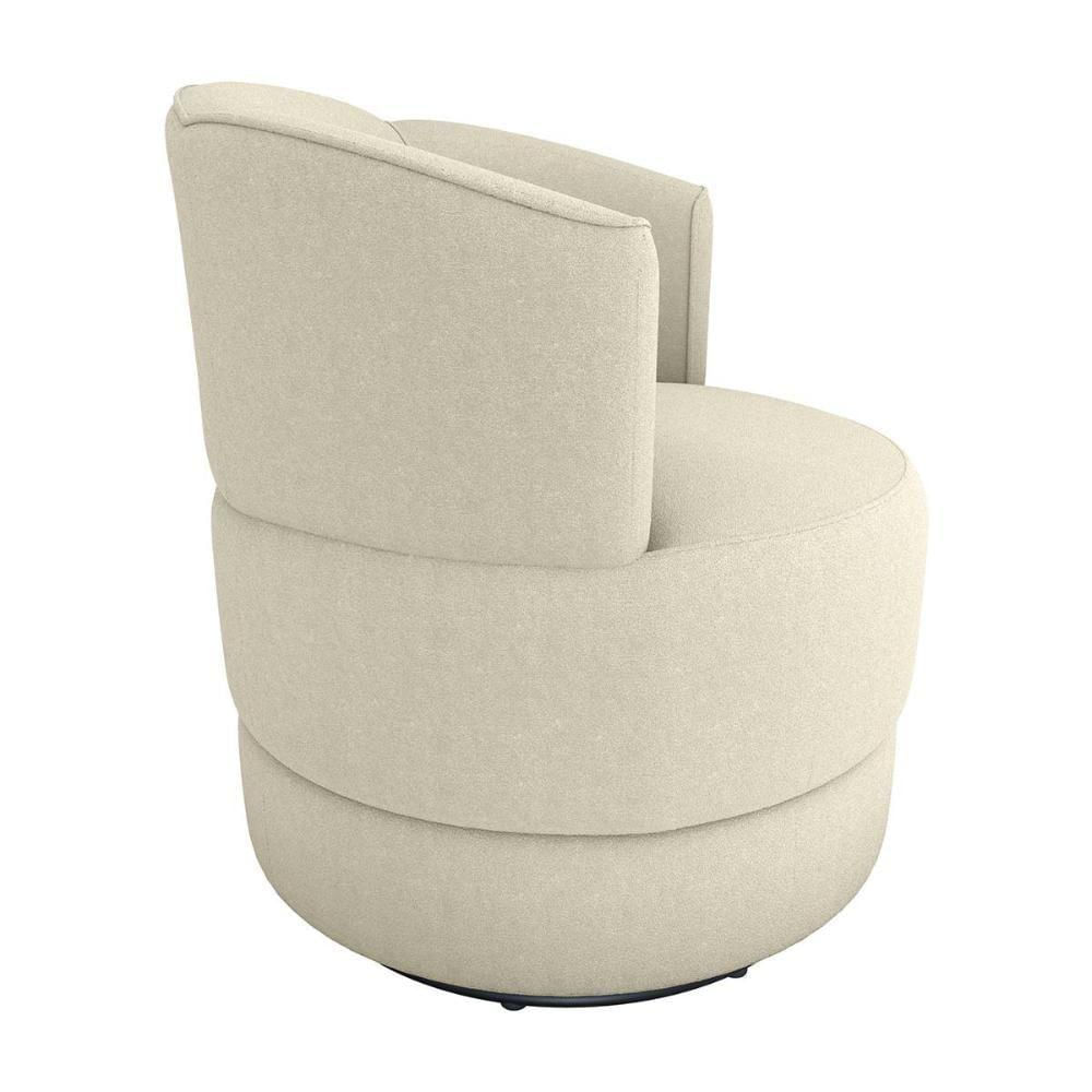 Miniatura Poltrona Decorativa Giratória Base De Ferro Marselha Matrix Boucle Bege