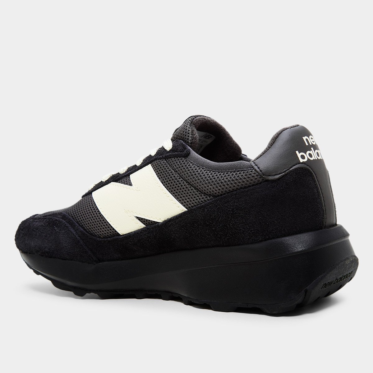 Miniatura Tênis New Balance 370v1 Unissex Preto+Bege - 34