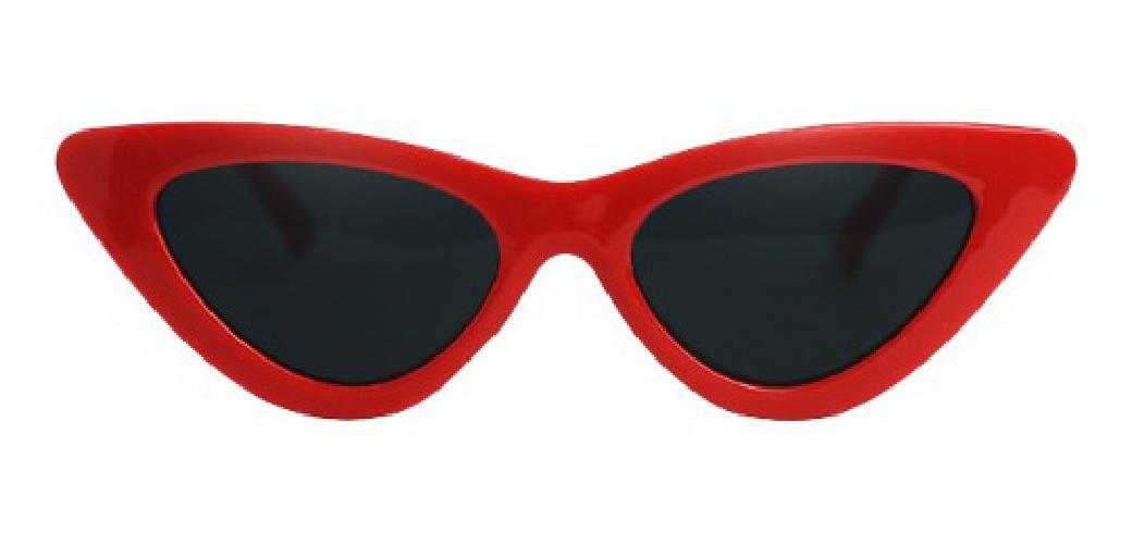 Miniatura Óculos Sol Fem Cat Eye Gatinho Luxo Preto/Vermelho Rêtro