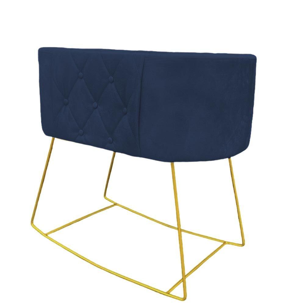 Miniatura Mini Berço Aconchego Com Balanço Suede Azul Marinho D'classe Decor