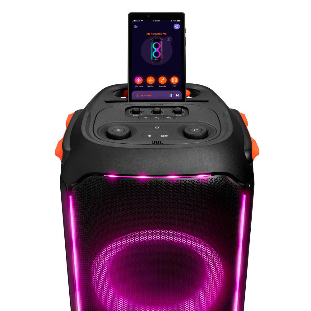 Miniatura Caixa de som JBL, Partybox 710, Portátil, Bluetooth, Preto