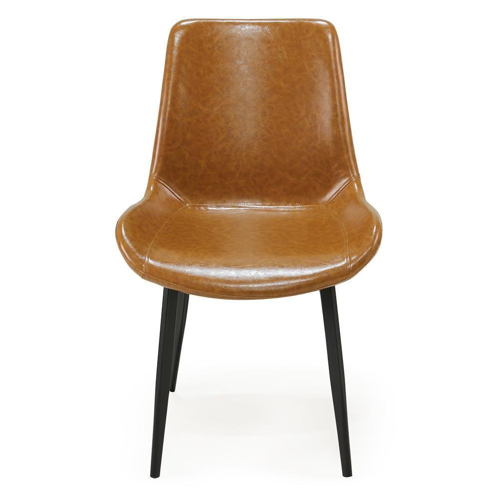 Miniatura Conjunto Mesa De Jantar Redonda Preta Talia 120cm Com 4 Cadeiras Estofadas Chicago - Marrom