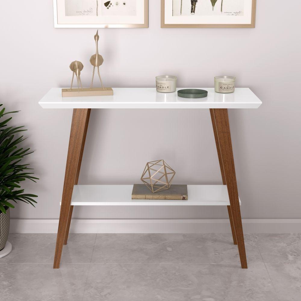 Miniatura Bancada Aparador Nyoh Com Prateleira Branco Amadeirado