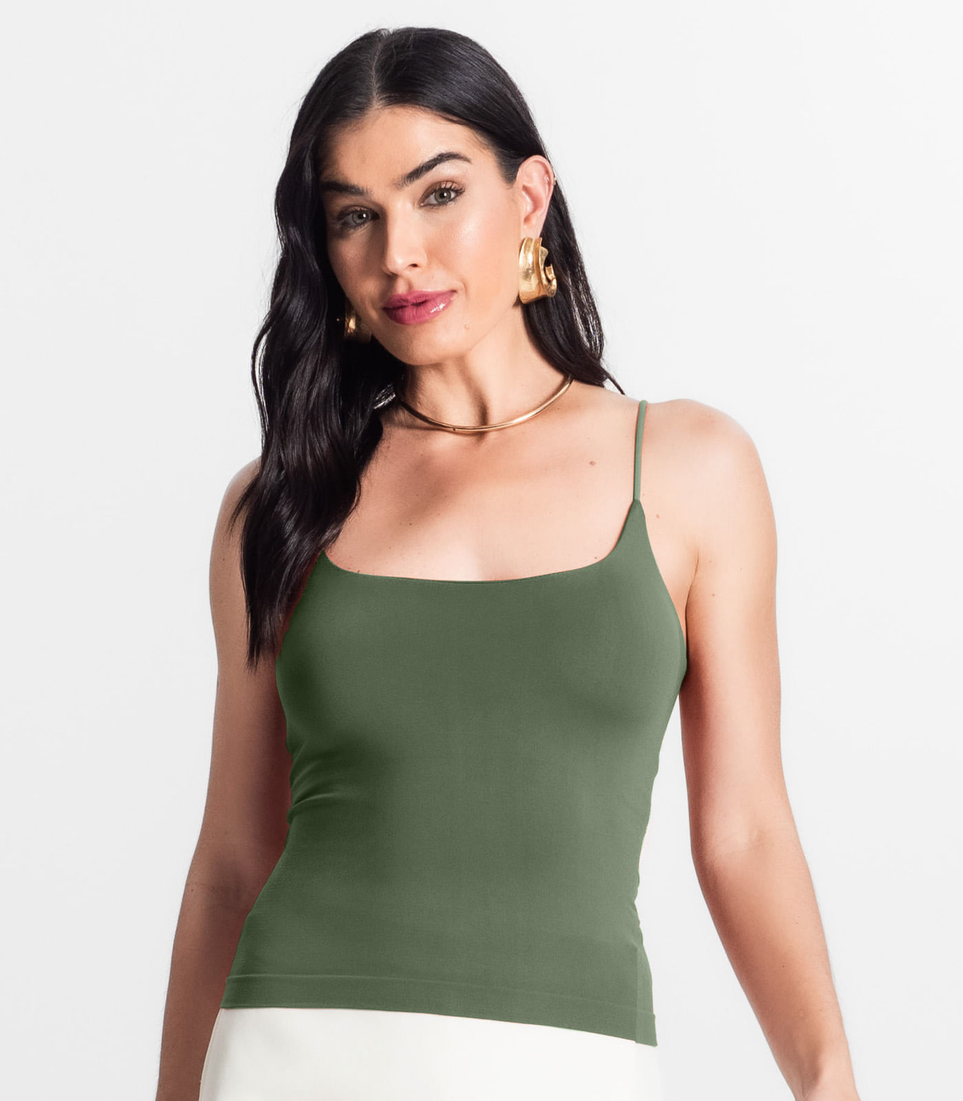Miniatura Blusa Feminina De Alça Poliamida Style Box Verde G