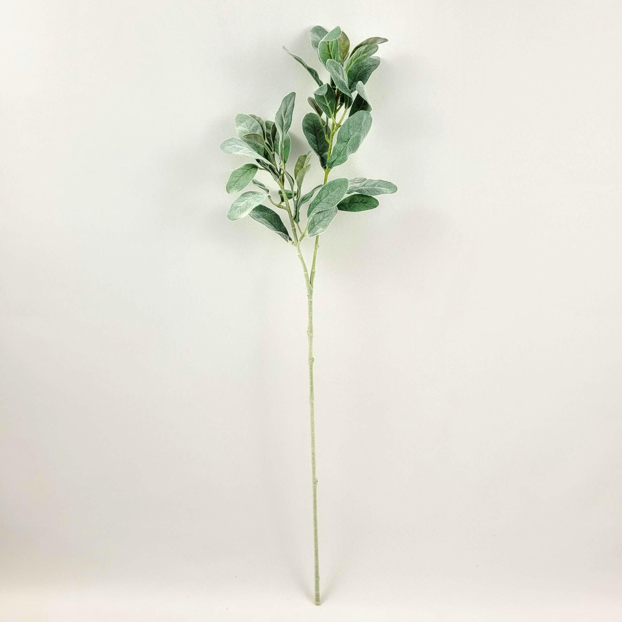 Folha De Orelha De Cordeiro Flocada 73Cm Planta Artificial G