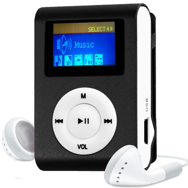Miniatura Mini Mp3 Player Clip Visor LCD Entrada Cartão de até Music player