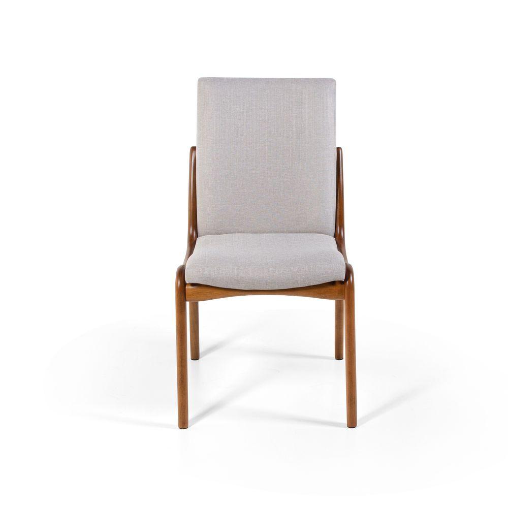 Miniatura Conjunto 4 Cadeiras De Jantar Estofada Garbo Cinza Claro