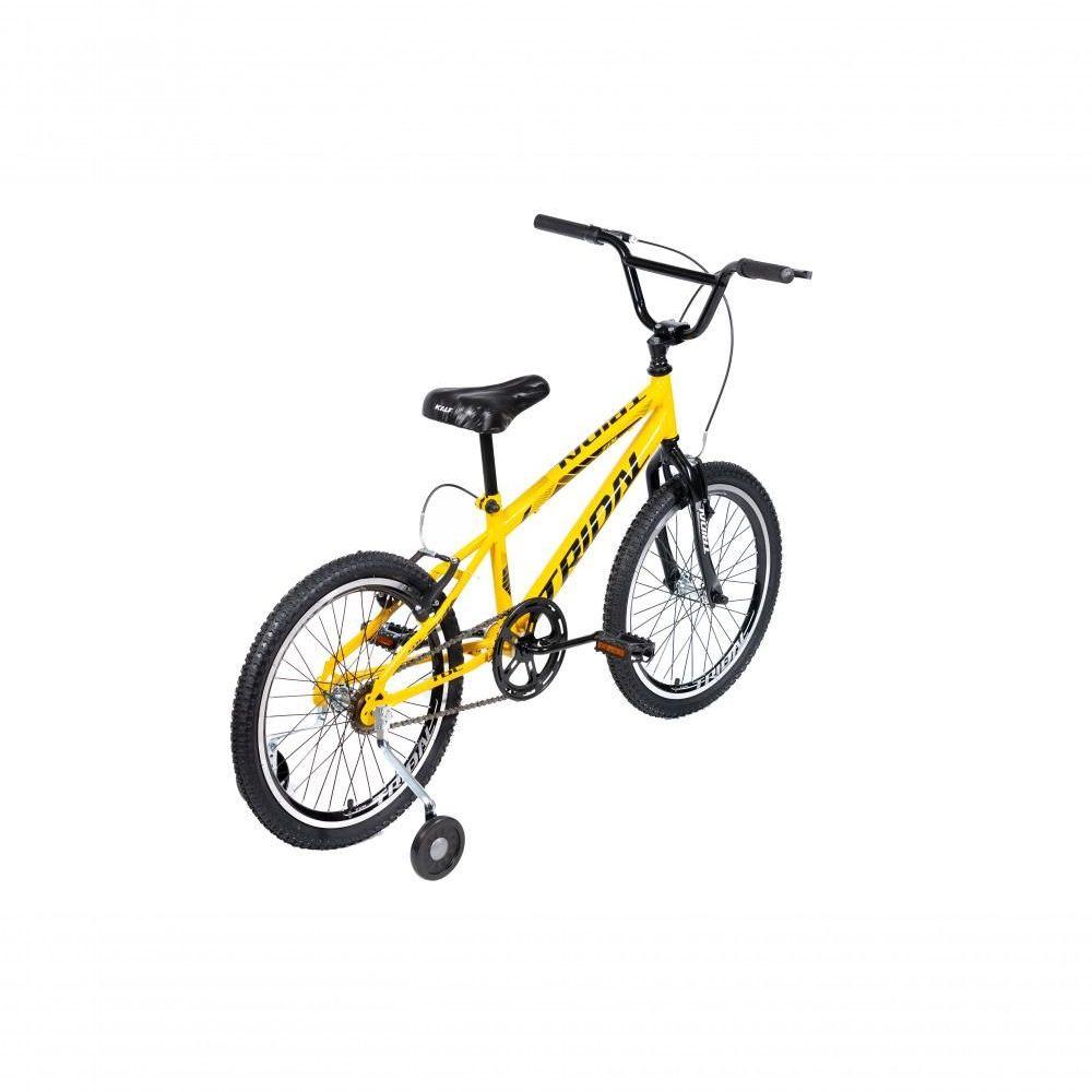 Miniatura Bicicleta Aro 20 Infantil Bmx Cross Roda Lateral Tridal - Amarelo - 14