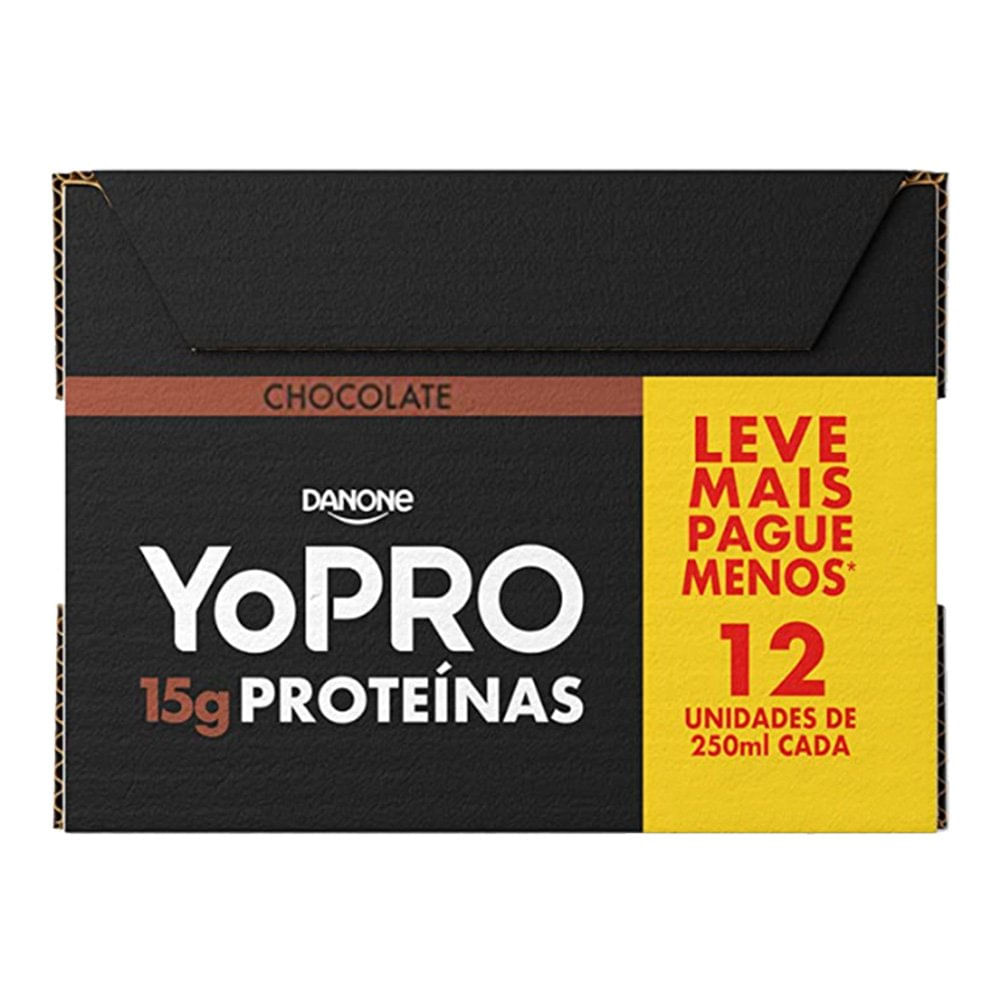 Miniatura Yopro Bebida Láctea Uht Chocolate 15g De Proteínas 250ml - 12 Unidades