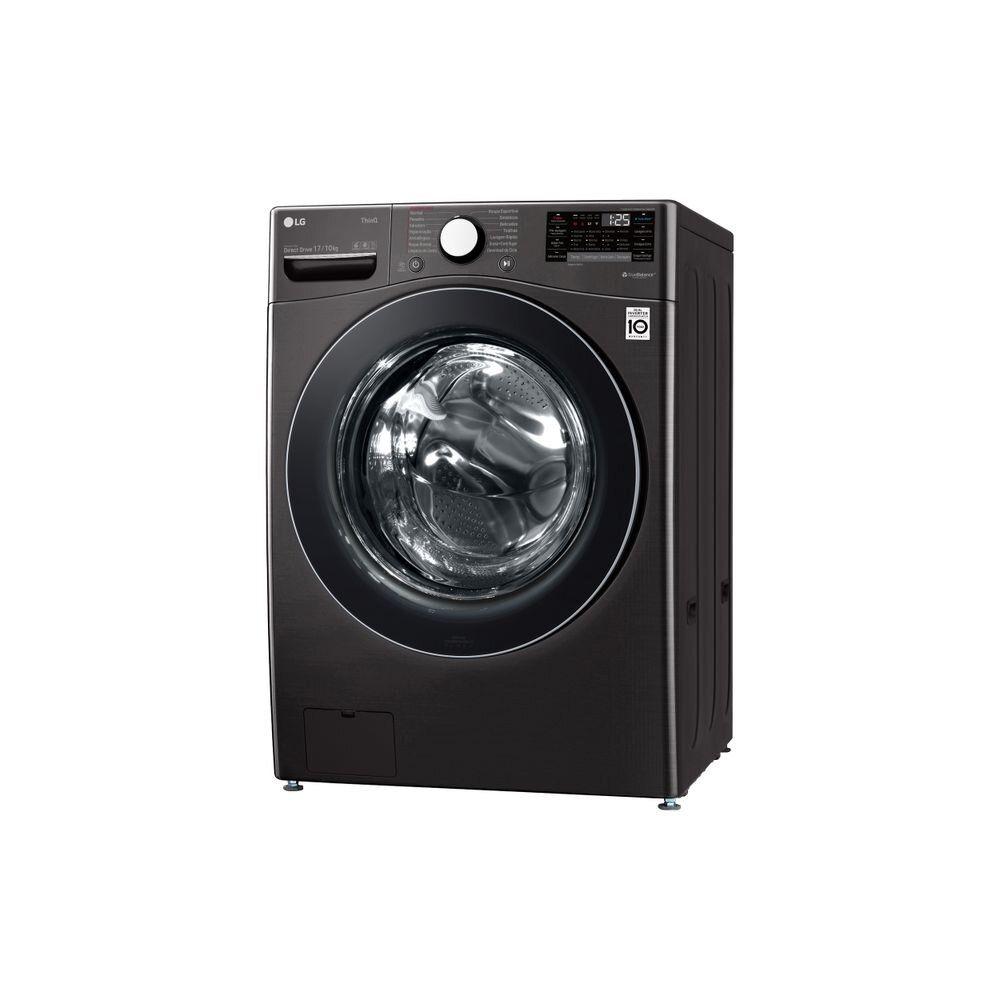 Miniatura Lavadora de Roupas Lava e Seca Smart LG Aço Escovado com Wi-Fi ThinQ 17KG Preto 220V WD17BV2S6B 220v