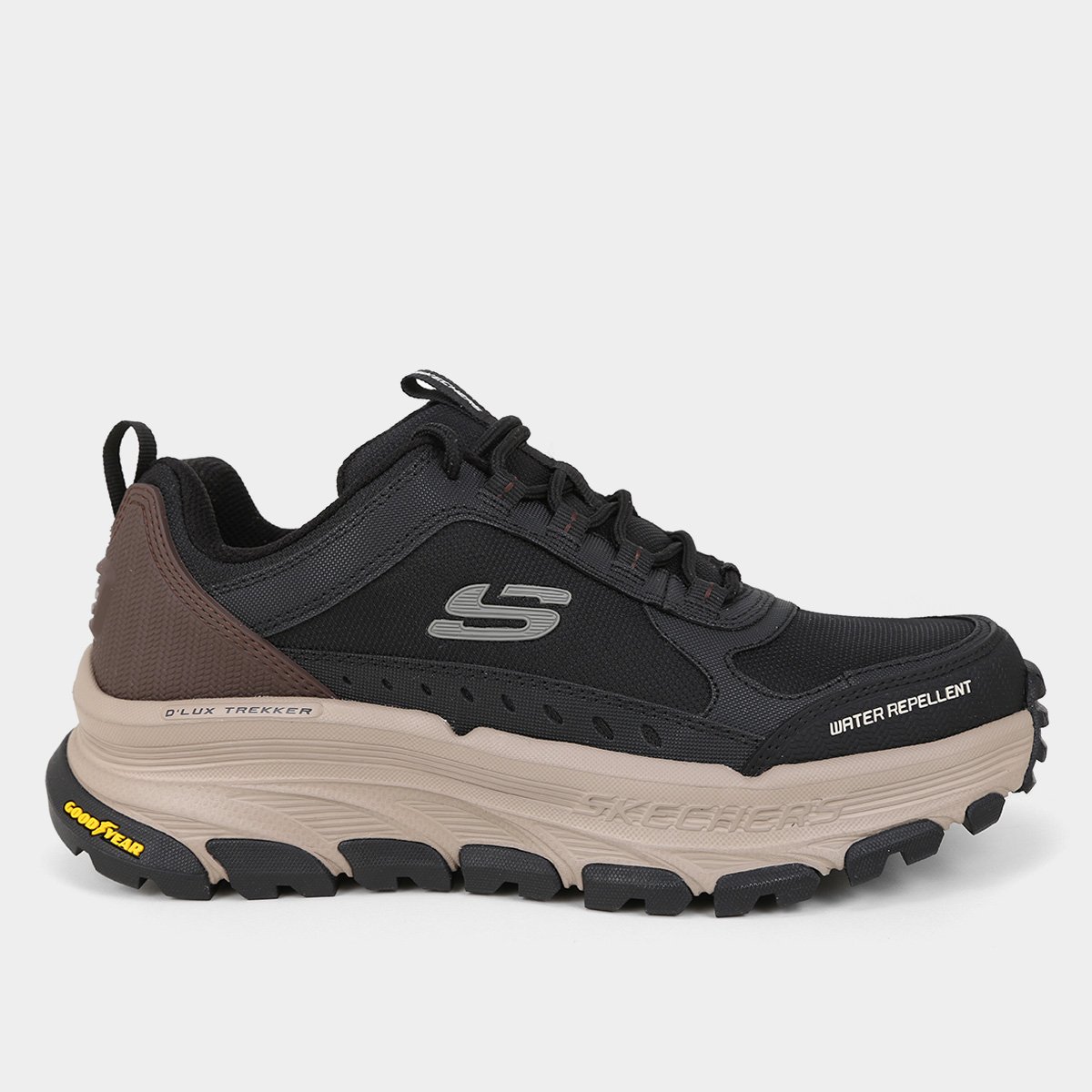 Miniatura Tênis Couro Skechers D'Lux Trekker Masculino Preto+verde - 38