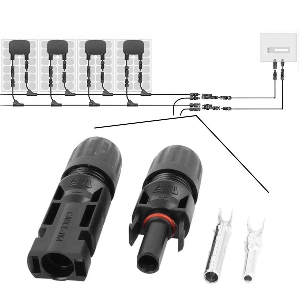 Conector Plug Mc4 Painel Placa Cabo Solar Macho Fêmea Kit 10