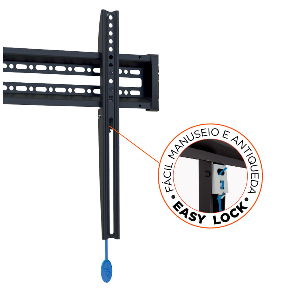 Miniatura Suporte de Parede Fixo para TVs de 32" a 86" Preto - E600 - ELG Pedestais