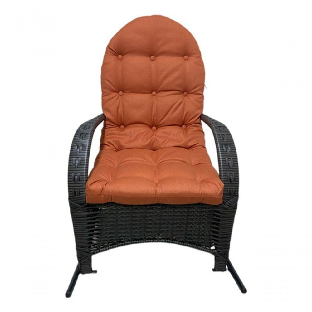 Miniatura Cadeira Balanço Poltrona Descanso Com Almofada Ergonômica Laranja