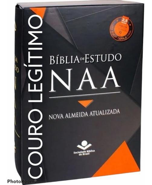 Miniatura Bíblia De Estudo Naa Couro Legítimo Nova Almeida Atualizada