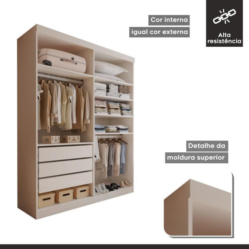 Quarto completo com Closet Roma e Cama Júlia Branco