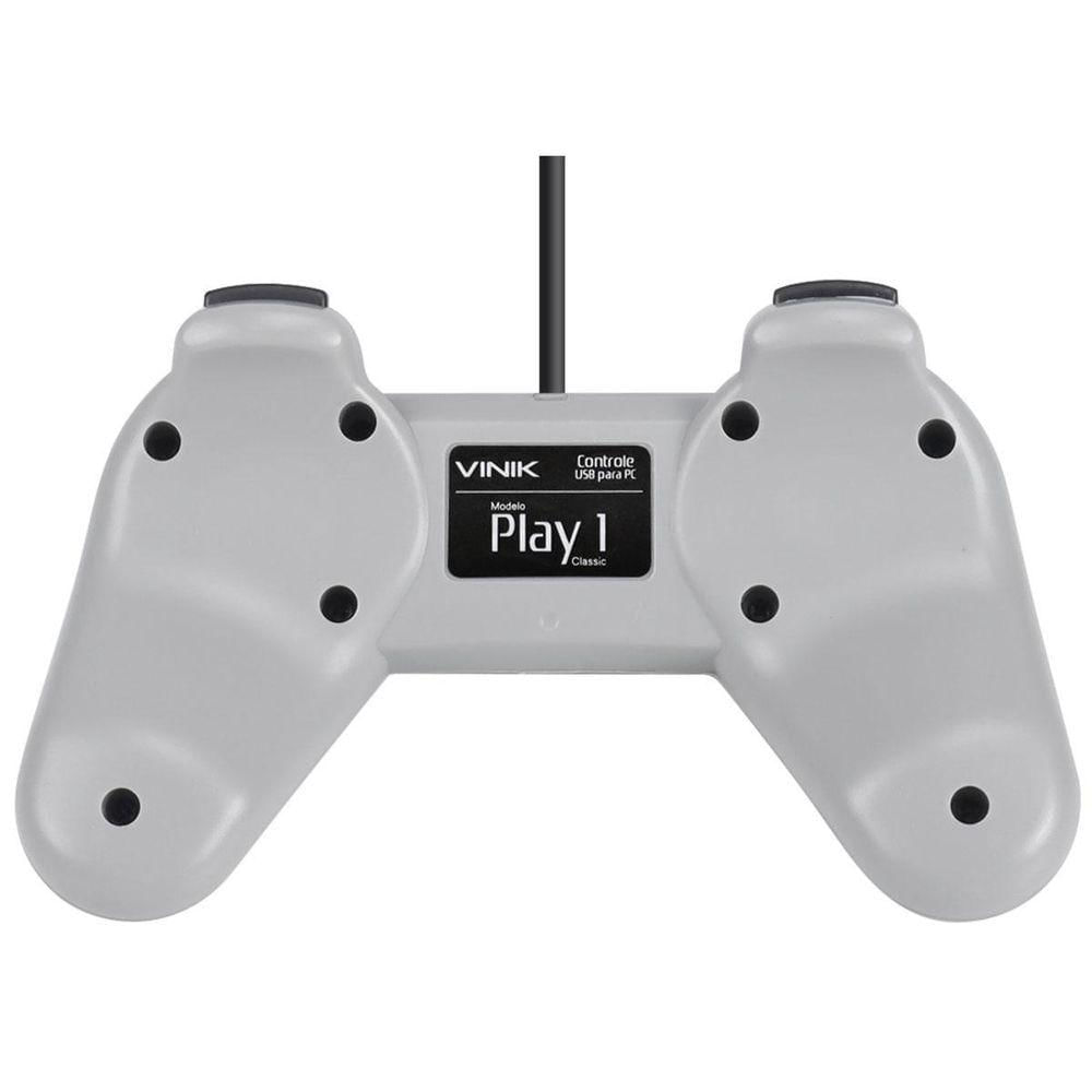Miniatura Controle Pc Usb Ps1/playstation 1 Cinza - Retrô - Vinik Play