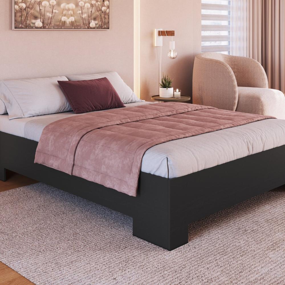 Miniatura Cama de Casal Queen Box com Estrado Fixo 160 Xangai Grafite