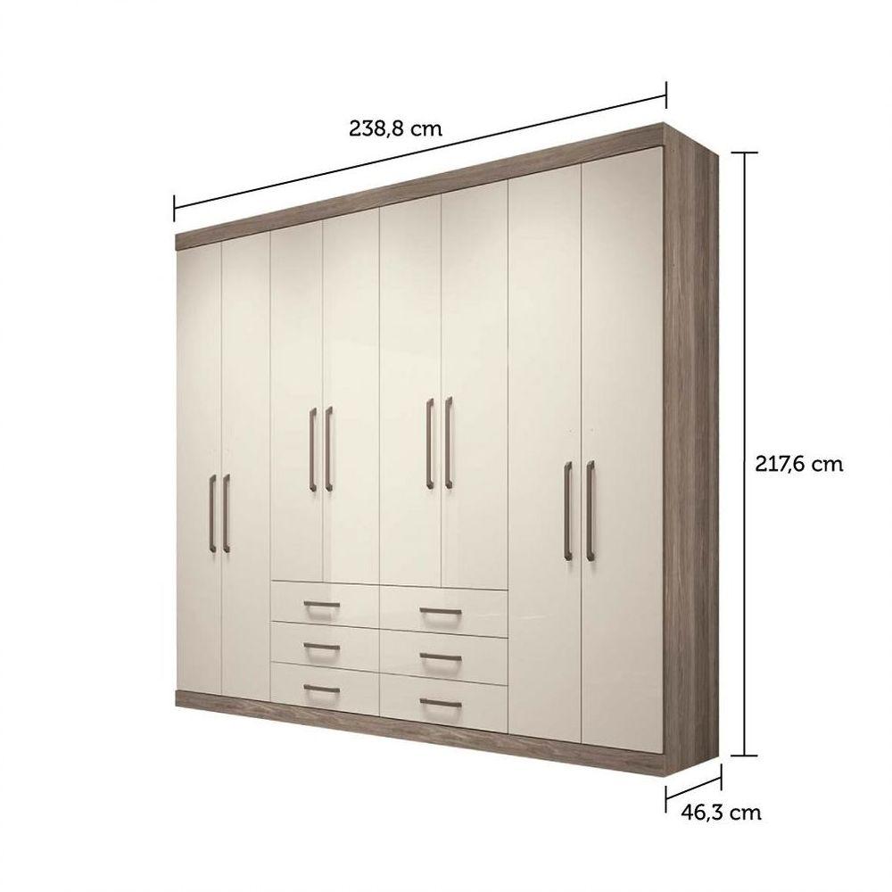 Miniatura Guarda Roupa Casal Master 8 Portas Santos Andirá Castanho