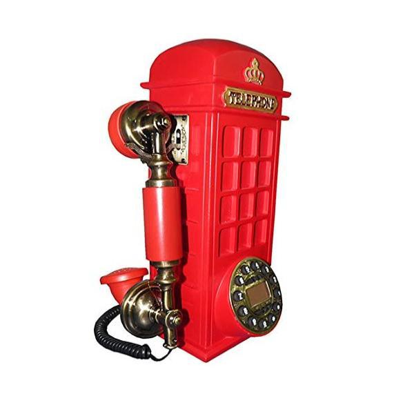 Miniatura Telefone Com Fio Vintage Cabine Telefônica Inglaterra Retrô Telefone - Com fio