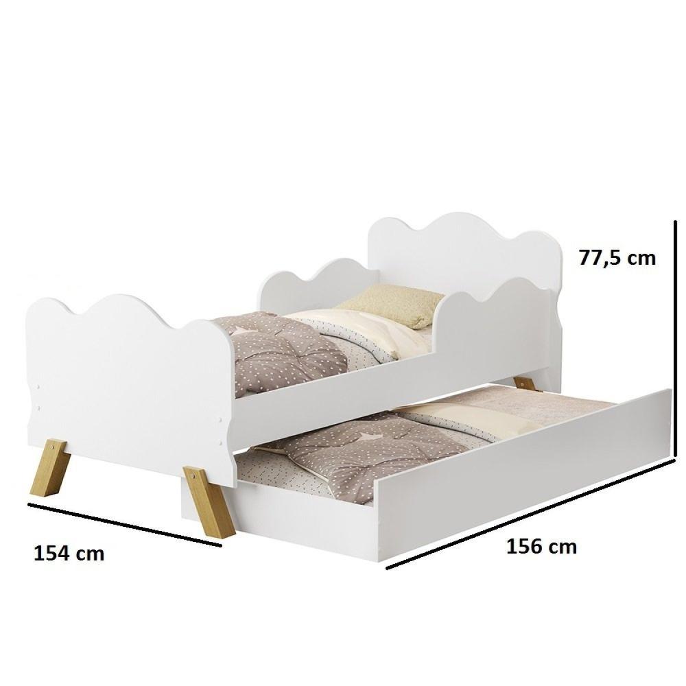 Miniatura Mini Cama Angel Com Auxiliar em MDF Branco