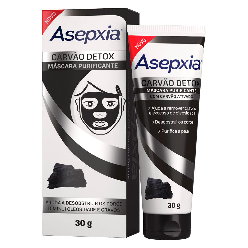 Miniatura Máscara Peel Off Asepxia Carvão Detox 30g