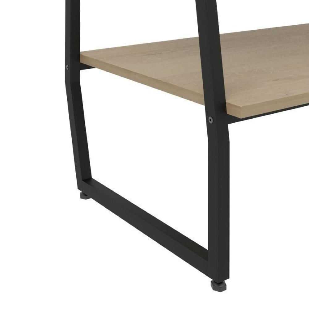 Conjunto 2 Estantes Baixas 3 Prateleiras Estilo Industrial Concept CabeCasa MadeiraMadeira Acácia/Preto