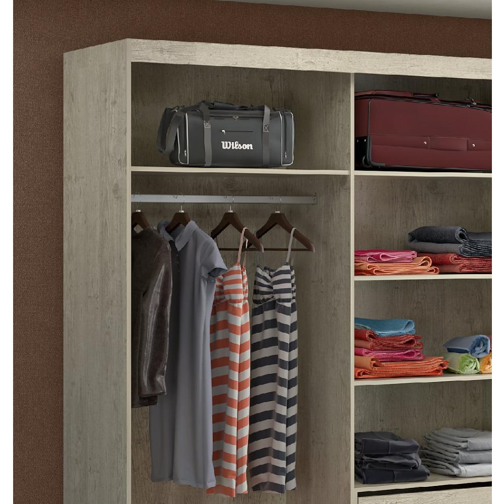 Miniatura Guarda Roupa Casal Espelhado 3 Portas de Correr MDF MM774E3 Espresso Móveis Marfim Areia