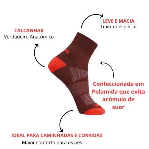 Miniatura Kit 3 Meias Dupla Camada Anti Bolhas Corrida Fitnes Rikam