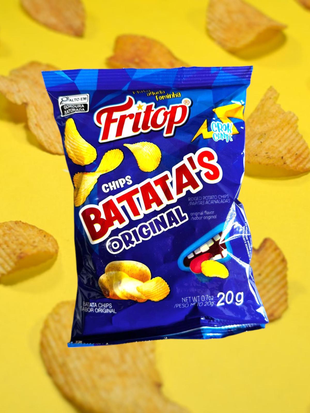 Kit 30 Mini Batata Chips Fritop Tradicional Salgadinho 20G