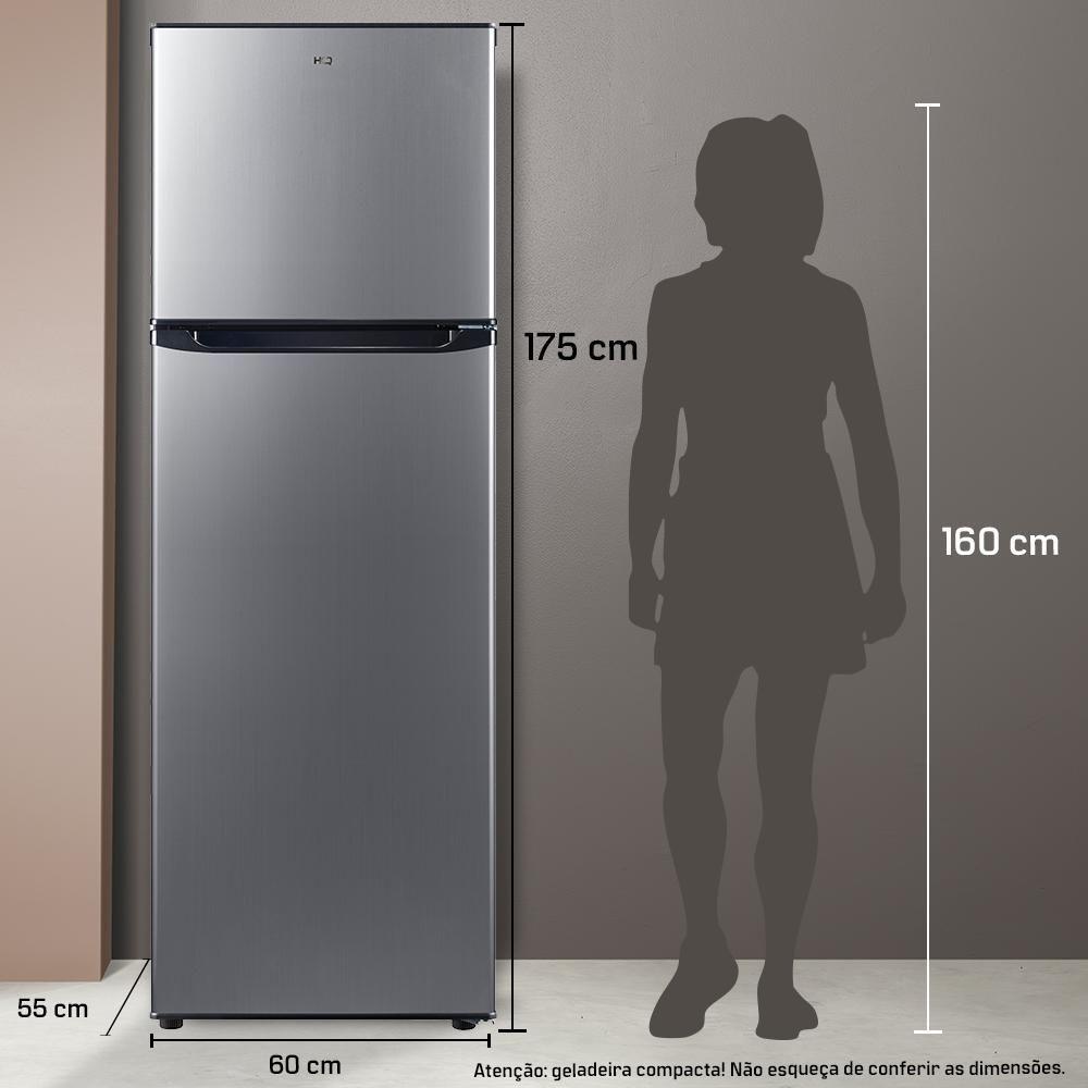 Miniatura Geladeira Refrigerador HQ Defrost 310 Litros Preto/Inox HQ-310RDF 220V