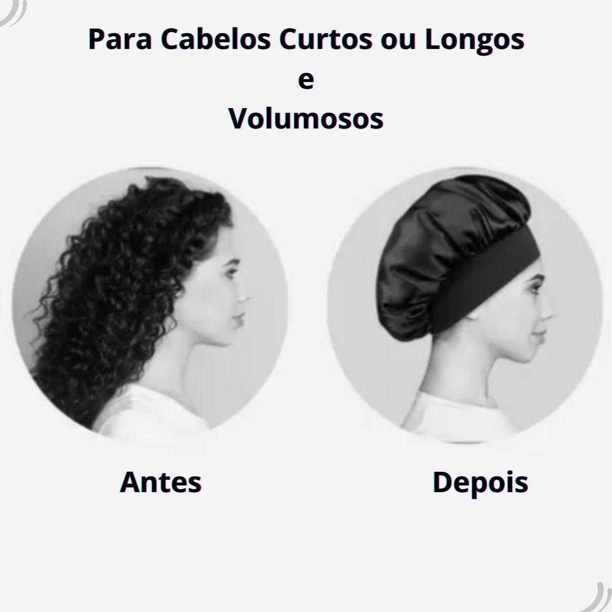 Miniatura Touca Cetim Dupla Face Grande Anti Frizz Dormir Cabelo Liso