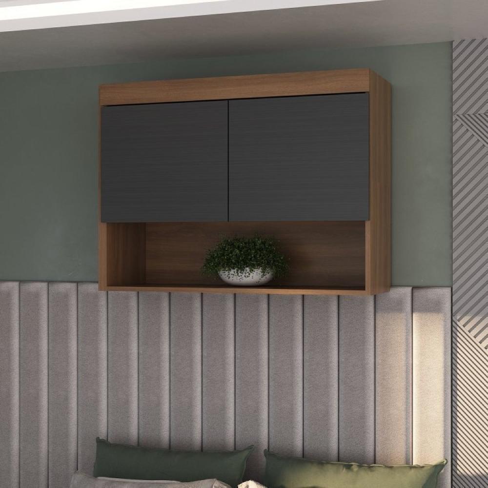 Guarda-Roupa Modulado Viena 6 Portas 6 Gavetas da Espresso Móveis Nogal/Grafite