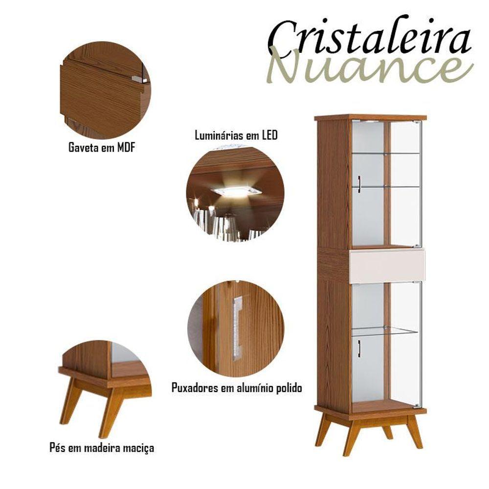 Miniatura Cristaleira Nuance Freijó Touch Off White - Imcal