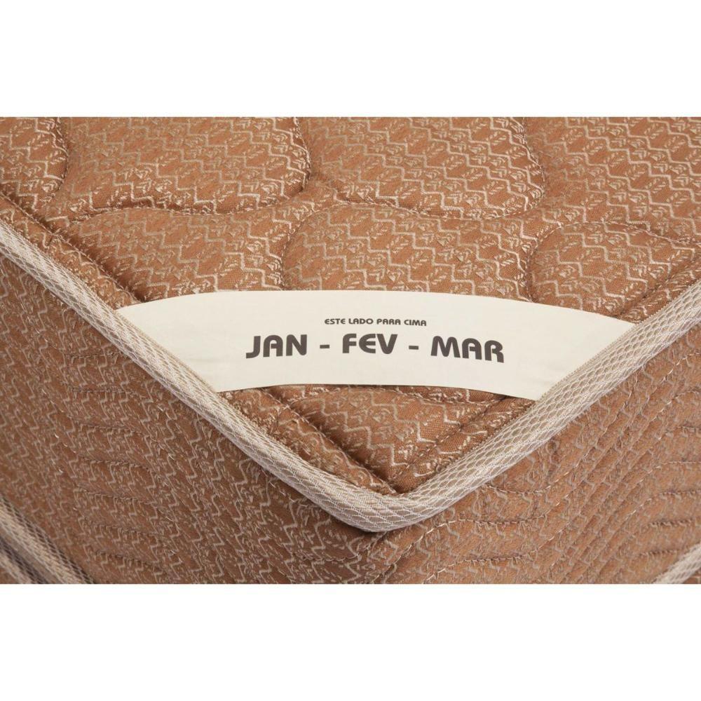 Miniatura Cama Box Queen: Colchão Molas Bonnel Ortobom Hotelaria Multilastic Orthotel + Base Brown(158X198)