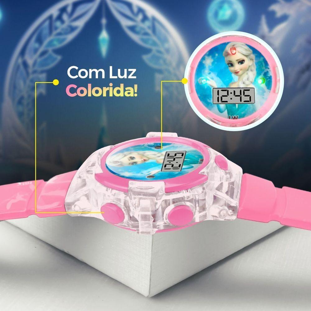 Miniatura Relogio Digital Rosa Menina Infantil + Pulseira + Oculos Sol Qualidade Premium Original Caixa Pink