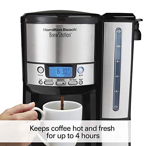 Miniatura Cafeteira Elétrica Hamilton Beach 47950 12 xícaras Aço Inoxidável Reservatório Removível
