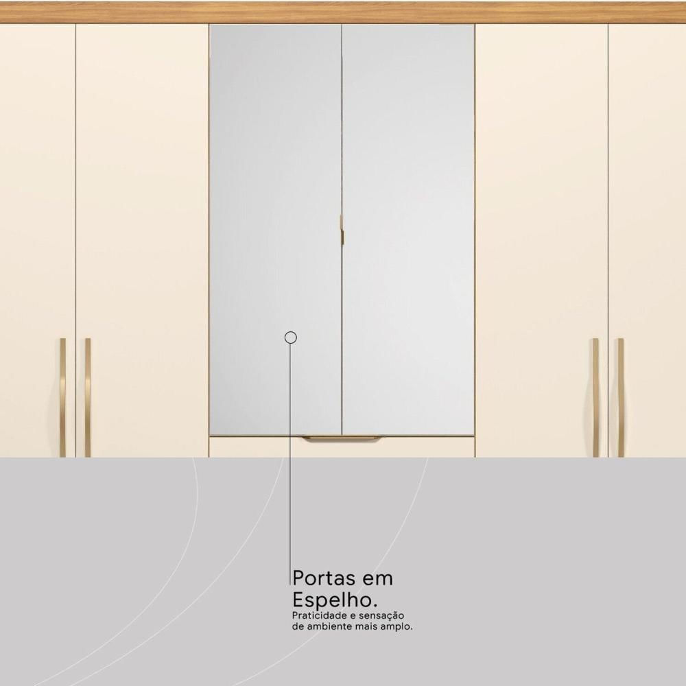 Guarda-roupa Casal 6 Portas Giardino Cinnamon/Off White
