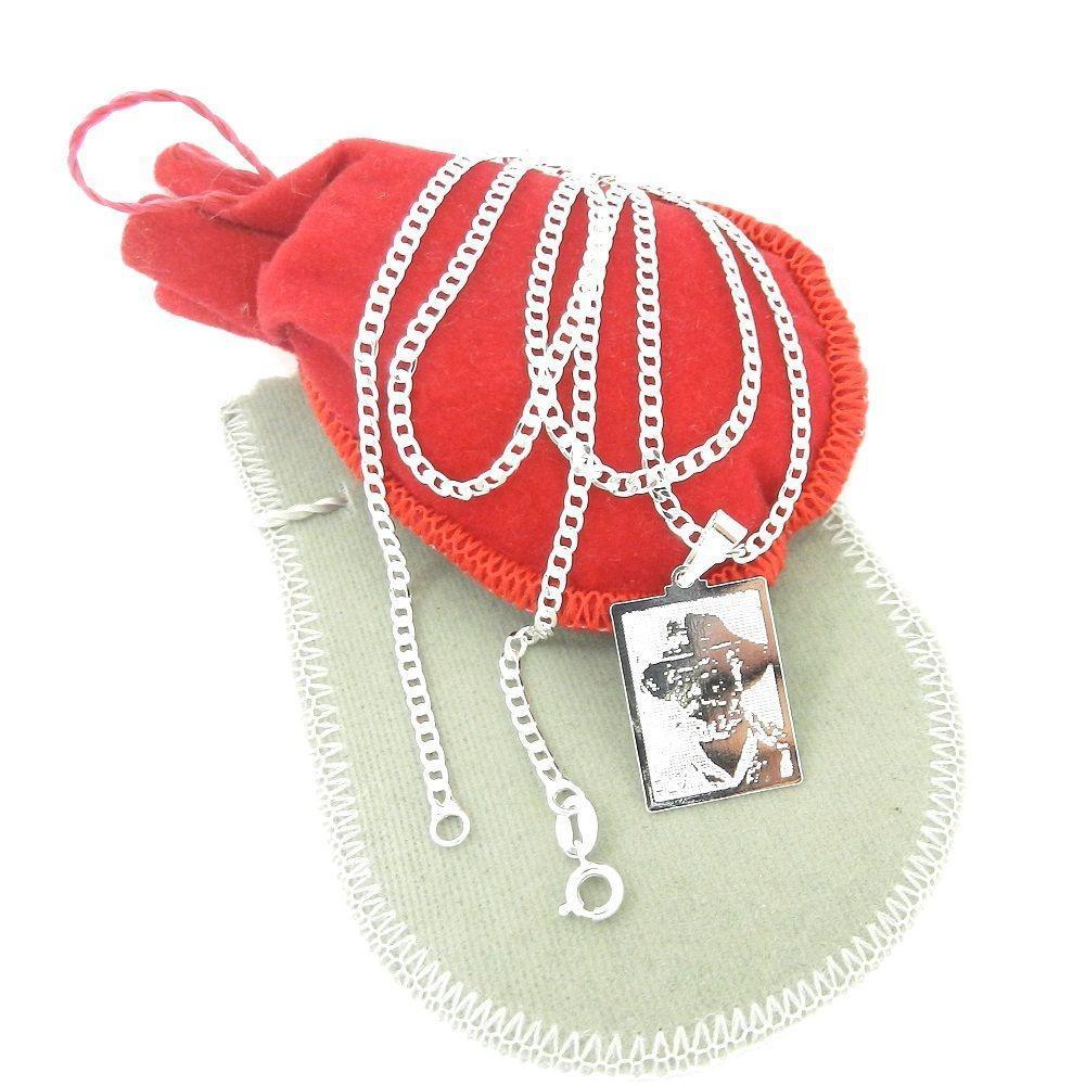 Miniatura Corrente Masculina 60Cm 3Mm Placa Folheada Prata Cr294